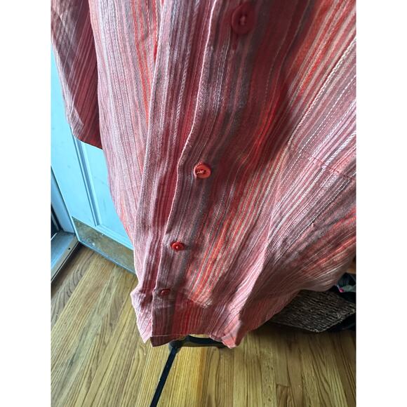 Bruno Orange Washable Linen Button-Up Shirt – Men’s/Women’s Stylish Casual Top - Picture 4 of 7